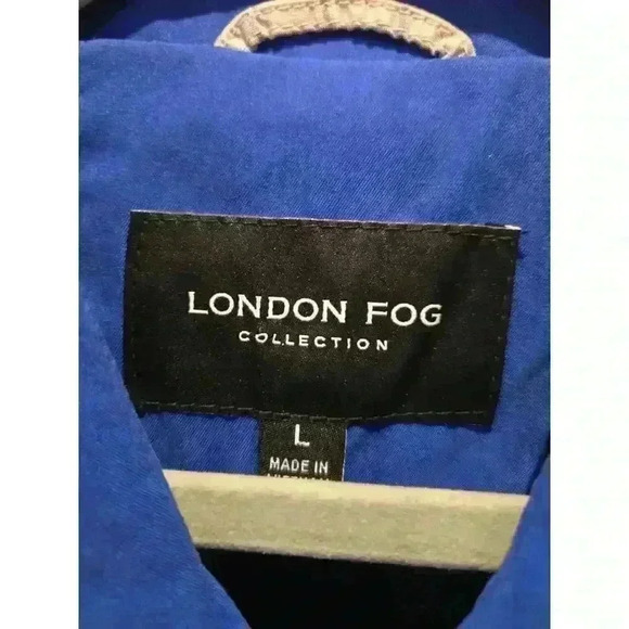 London Fog Men's Blue Windbreaker Golf Jacket Size L Zip Front Gorpcore Casual - Picture 4 of 14